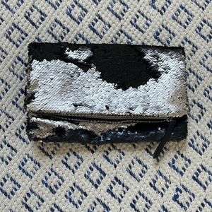 Stella & Dot Black Sequined Clutch